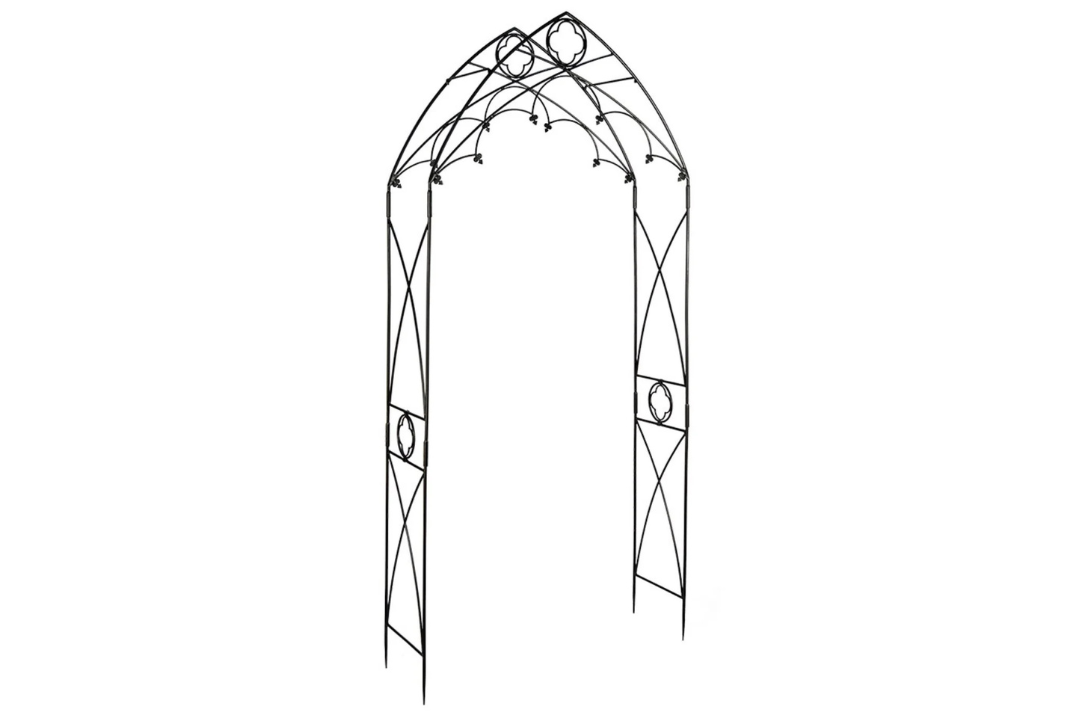 Quatrefoil Arbor Made From Wrought Iron With a Graphite Powder-coated Finish