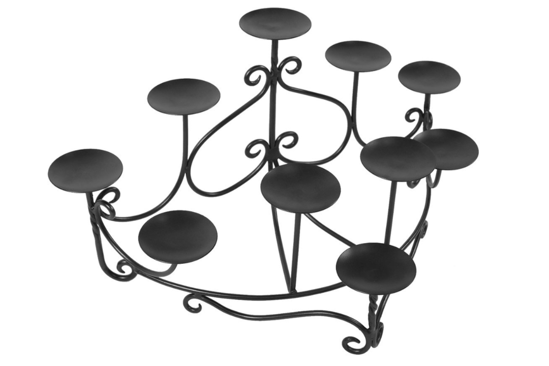Spandrels Hearth Candelabras – Wrought Iron Candle Holders for Fireplace Use with Votives or Tapers