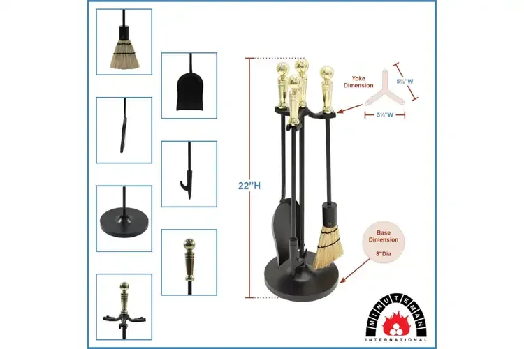 Holden 3-Piece Mini Tool Set in Black & Polished Brass Specifications