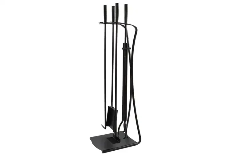 Park Avenue Fireplace Tool Set in All Black Powder Coated Finish