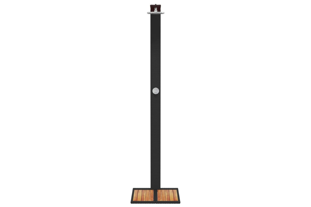 Outdoor Shower 50x55x224 cm in Black with Copper Valve Core