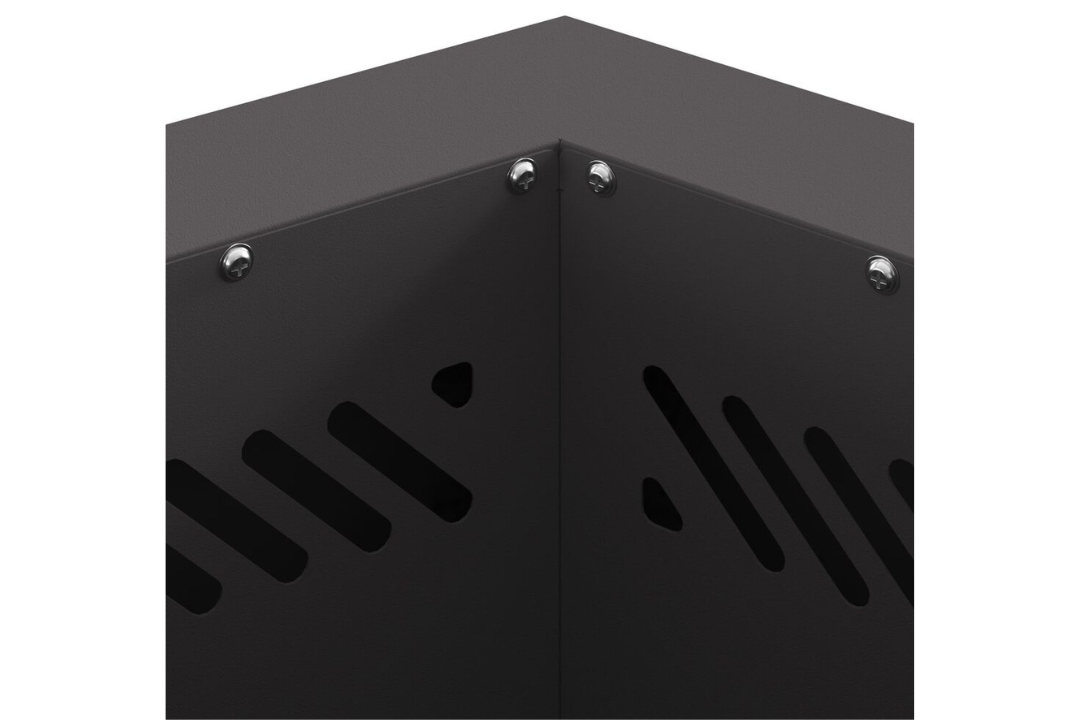 Chic Smokeless Fire Pit Hexagonal 38 x 38 x 51 cm in Black Cold-Rolled Steel