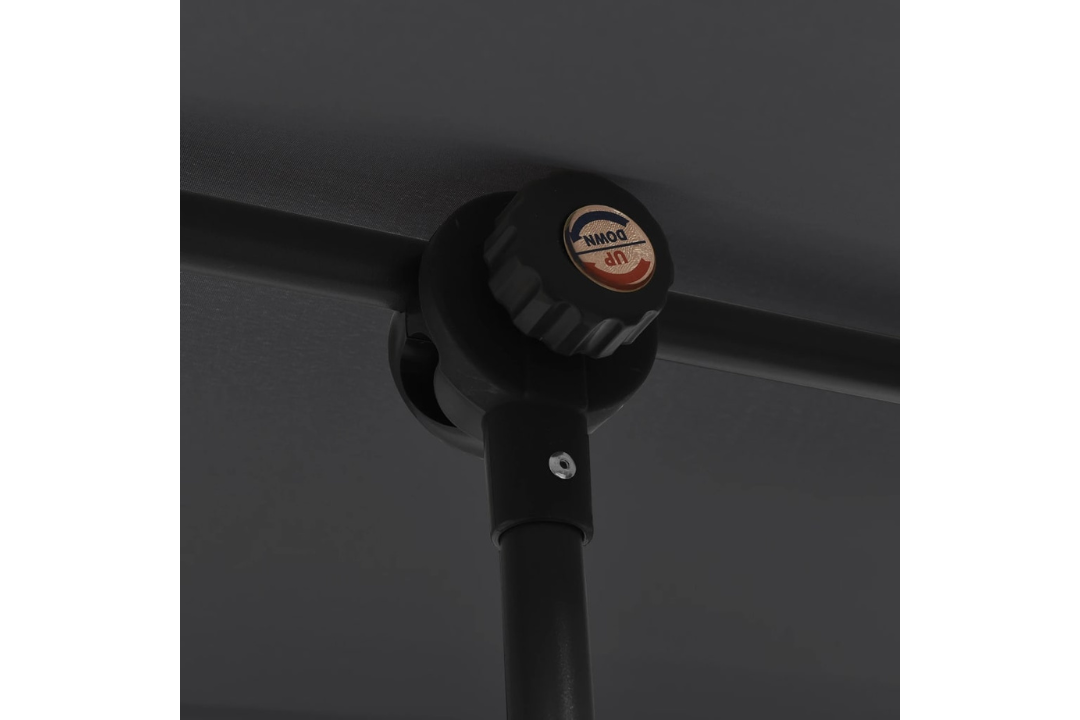 Adjustable Garden Parasol 180x110 cm with Aluminum Pole in Black