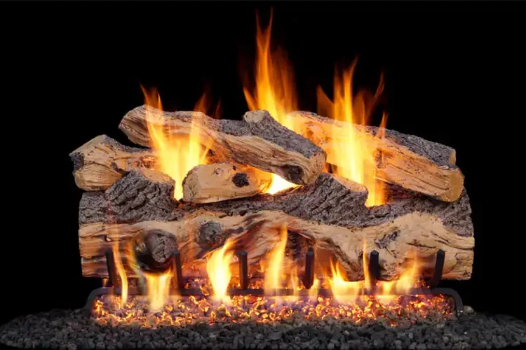 Real Fyre Gnarled Split Oak 24" Outdoor Gas Log Set with Burner