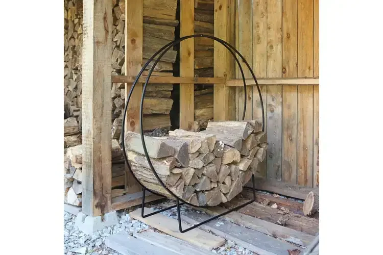 Log Holder Hoops in 48 Inches with Black Powder Coated Finish