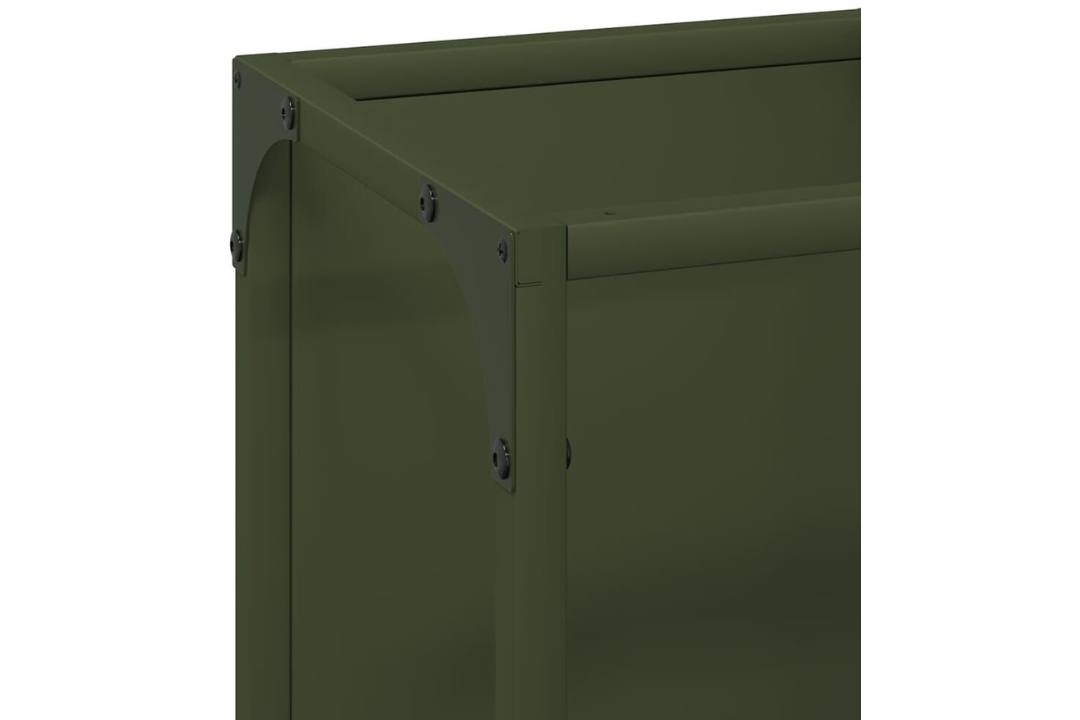 Spacious Firewood Rack 25 x 25 x 100 cm in Olive Green Made of Cold-Rolled Steel
