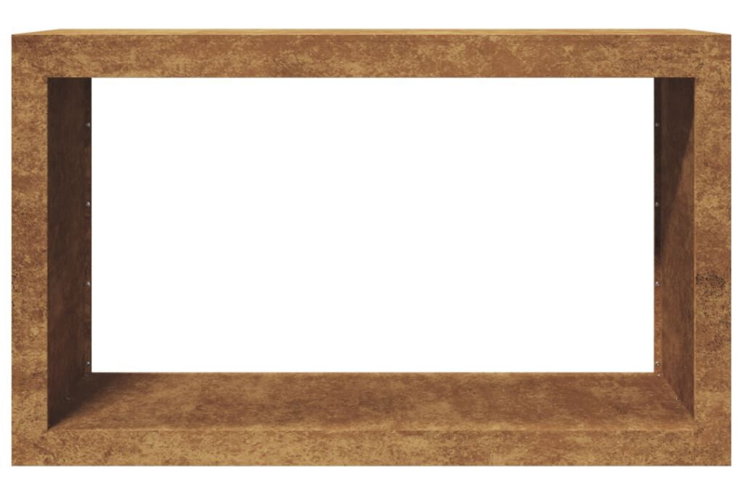 High-Quality Firewood Rack 100 x 40 x 60 cm in Rusty Brown Made of Weathering Steel