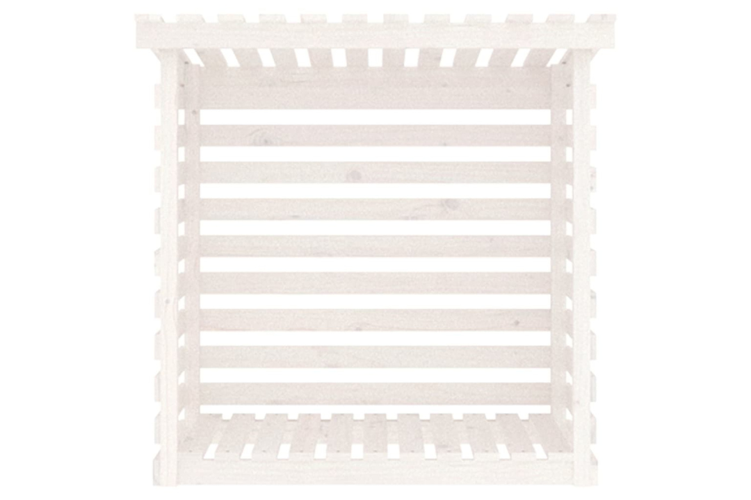 Firewood Rack White Solid Wood Pine Promoting Better Airflow for the Firewoods