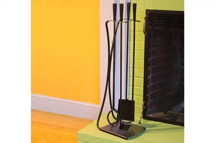 Park Avenue Fireplace Tool Set in All Black