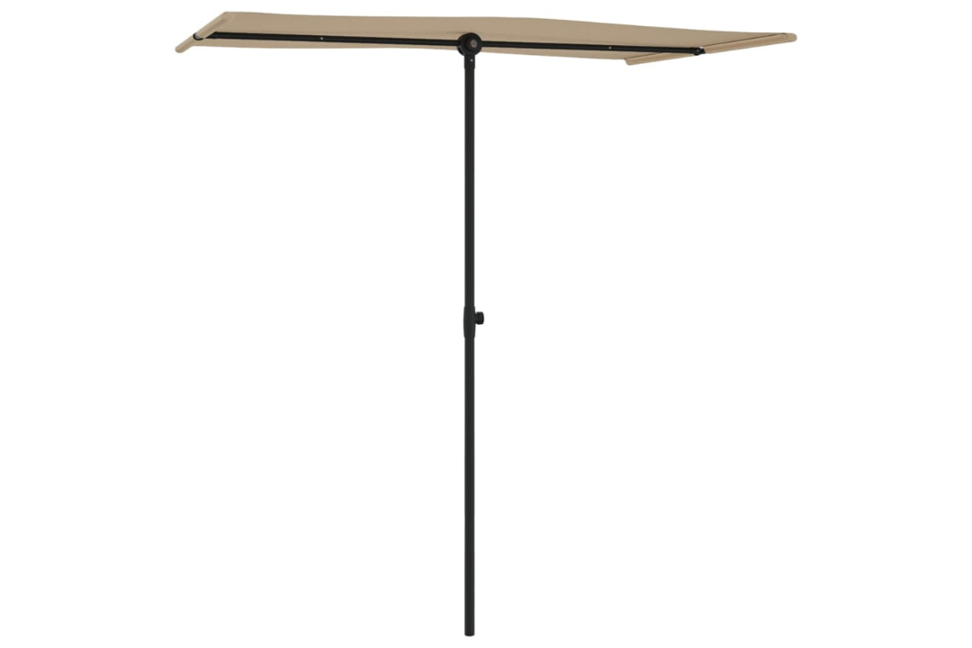 Garden Parasol 180x110 cm with Aluminum Pole in Taupe Made from 100% Polyester Fabric