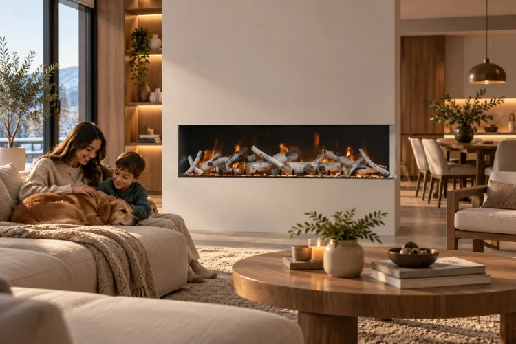 Cozy Fireplace Family Living Room
