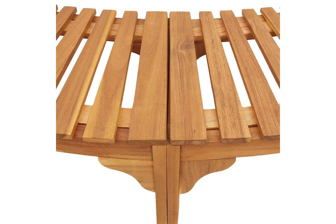 Functional Hot Tub Surround Half-Round Solid Wood Acacia in 252 x 111.5 x 55.5 cm