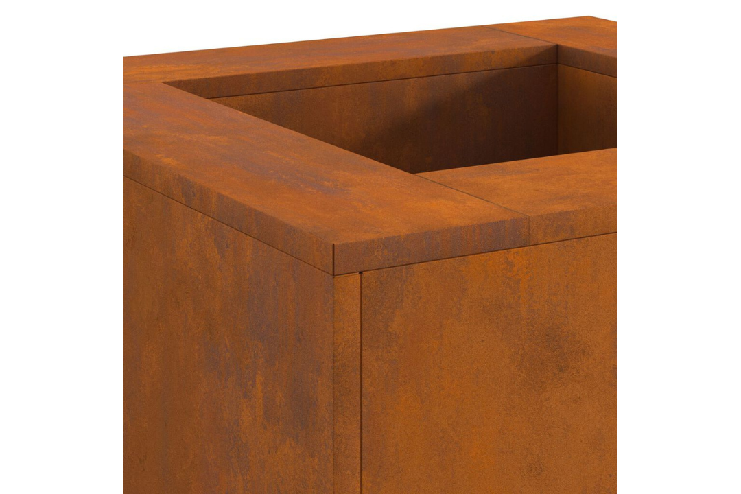 High-Quality Square Fire Pit 60 x 60 x 30 cm in Rusty Brown Weathering Steel