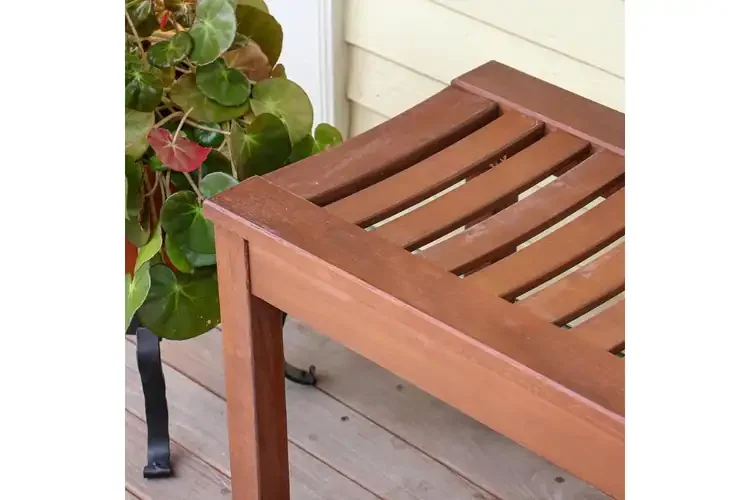 Backless Bench with Slatted Seat