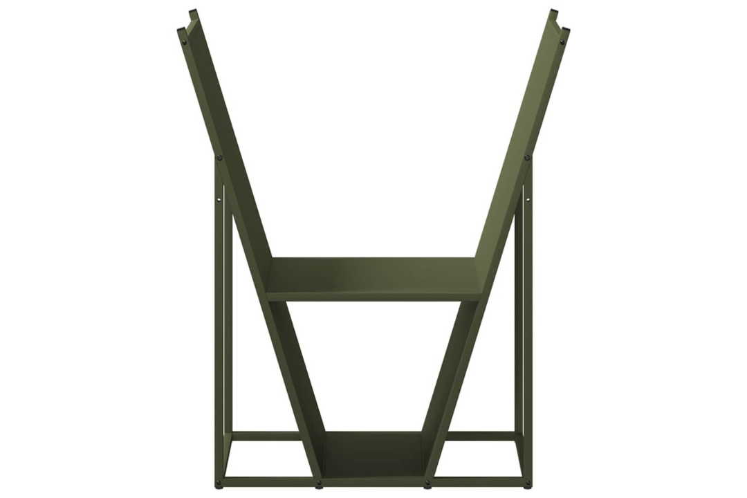 Chic Firewood Rack 69.5 x 35 x 81 cm in Olive Green Made of Cold-Rolled Steel