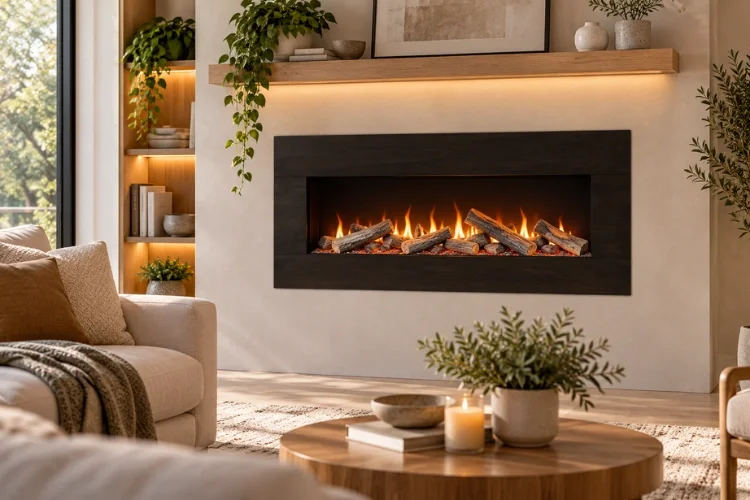 Black Finish Fireplace Surround Frame
