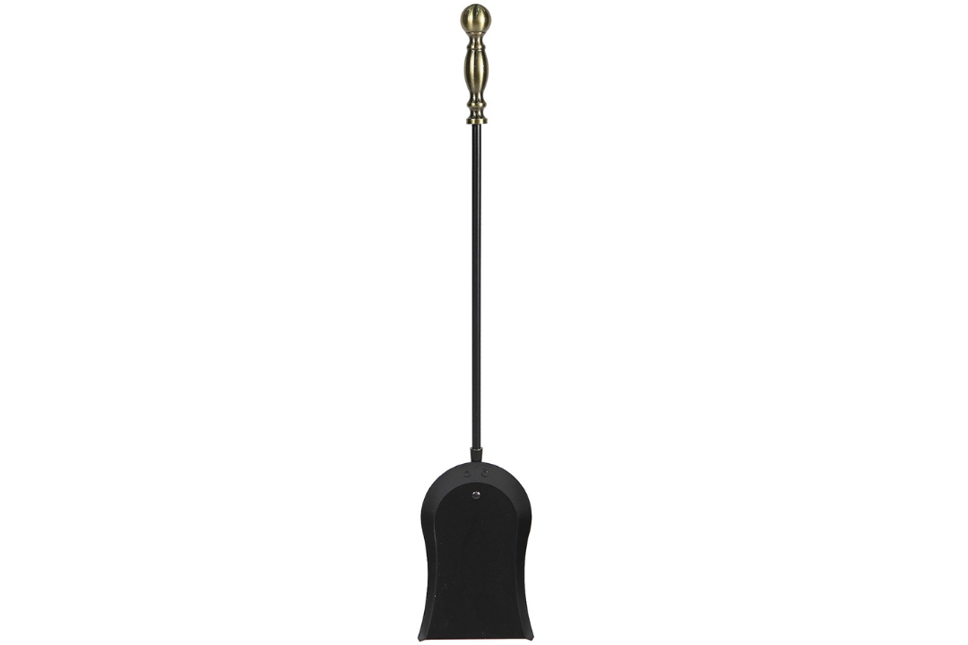 Sutton Fireplace Tool Set Shovel in Antique Brass and Black Powder Coated Finish