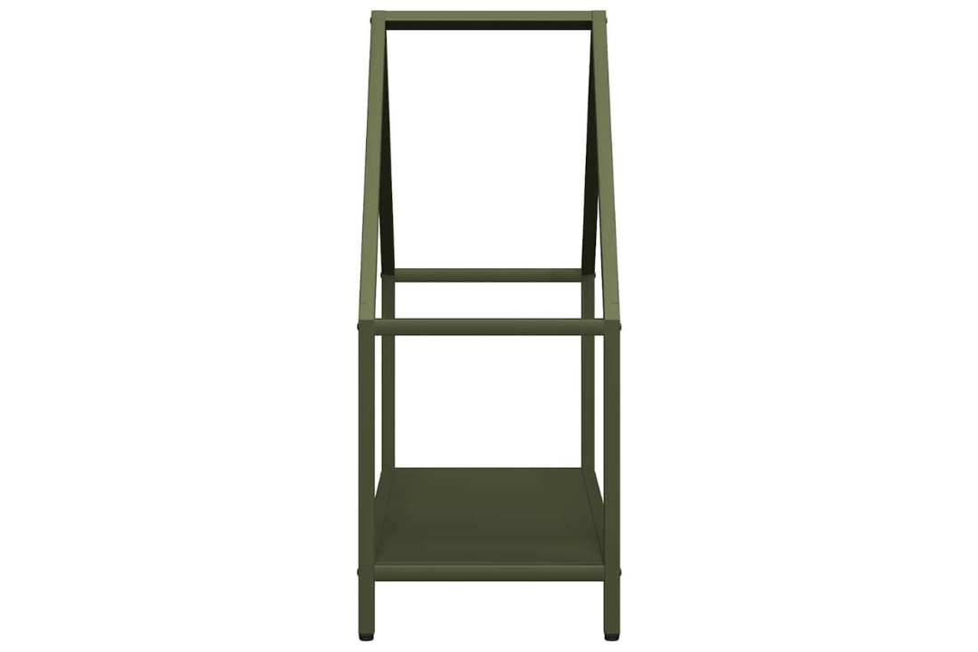 Earthy Firewood Rack 60 x 25 x 60 cm in Olive Green Made of Cold-Rolled Steel