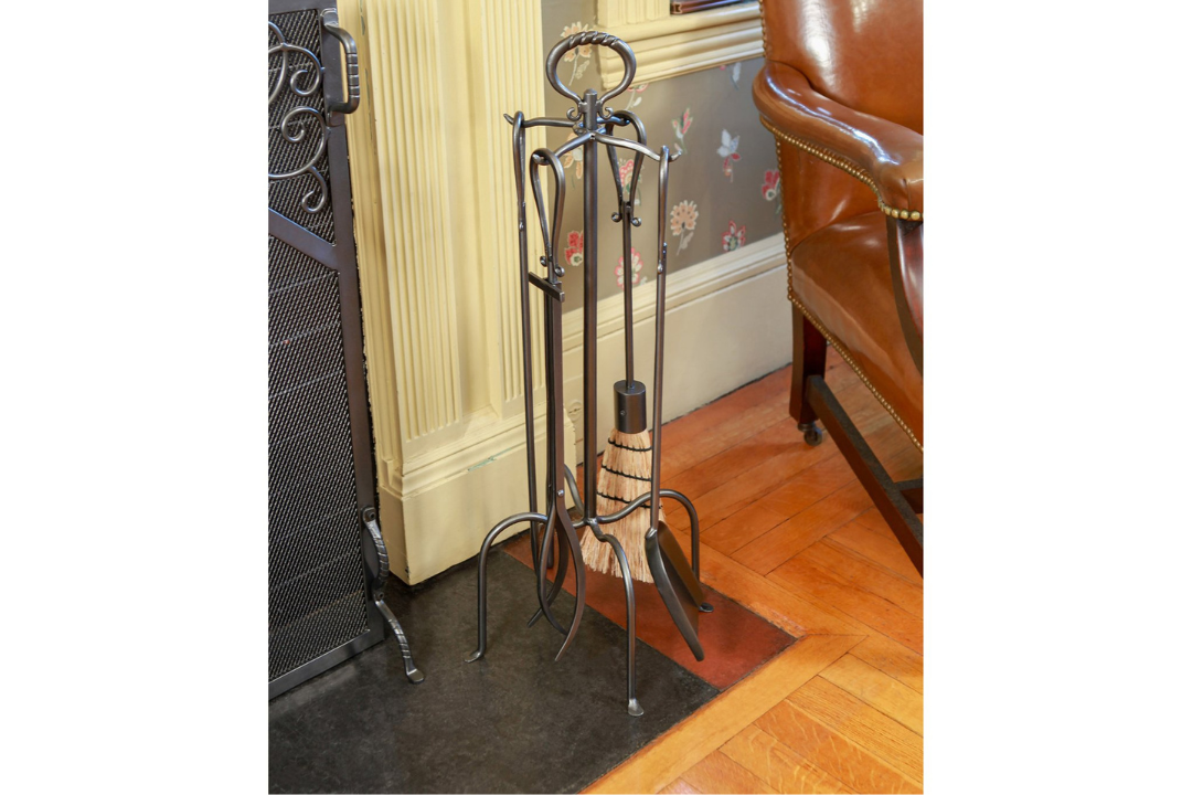 Loop Fireplace Tool Set with Graphite Powder Coated Finish