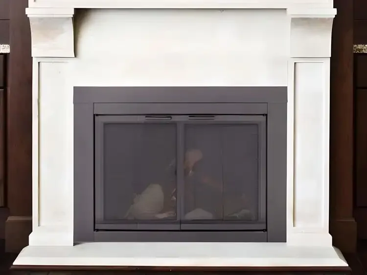 Armitage Fireplace Glass Door Installed