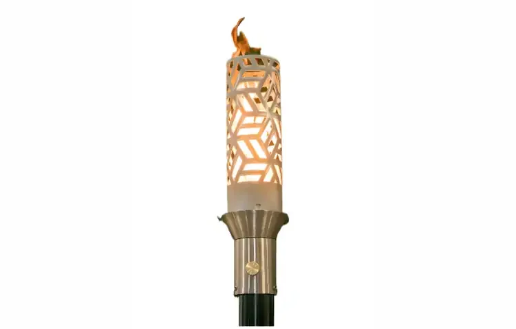 Cubist Stainless Steel Gas Tiki Torch Head – Modern Outdoor Flame Lighting