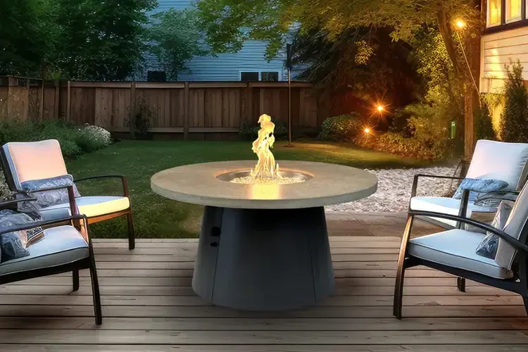 Cirvalo 48" Relic Gray Round Gas Fire Pit Table