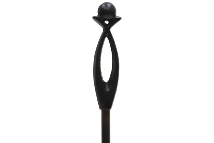 Lincoln 4-Piece Black Cast Iron Fireplace Tool Set with Radial Stand – 31”