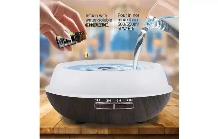 550ml Tank Aromatherapy Essential Oil Diffuser Dark Wood Grain