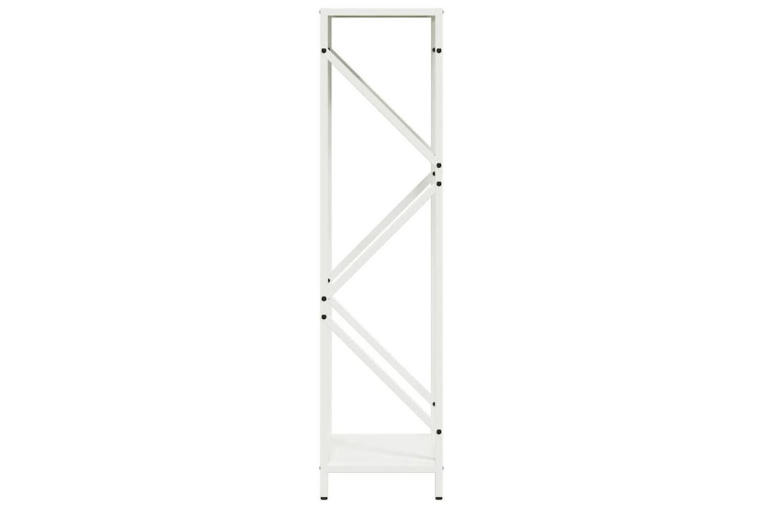 Space-Saver Firewood Rack 34 x 25 x 100 cm in White Made of Cold-Rolled Steel