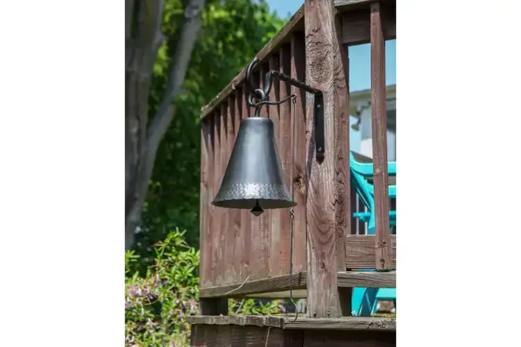 Large Wrought Iron Knocker Bell Weather Resistant