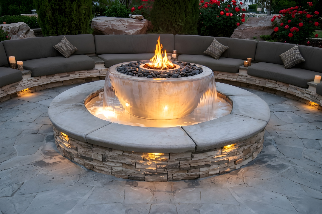 The Outdoor Plus 38" Sedona 360° Spill Fire & Water Bowl