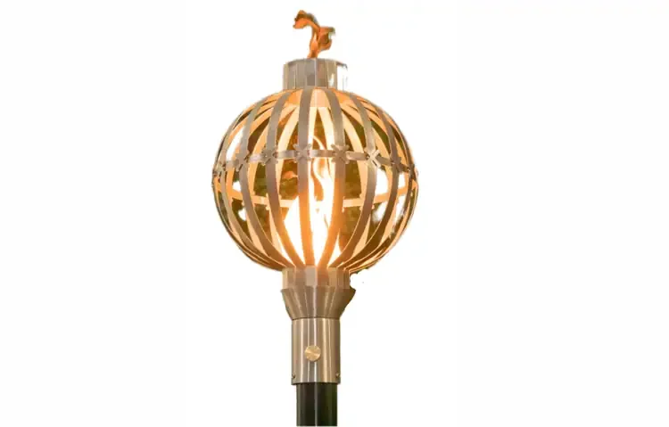 Globe Stainless Steel Gas Tiki Torch Head – Stylish Outdoor Flame Lighting
