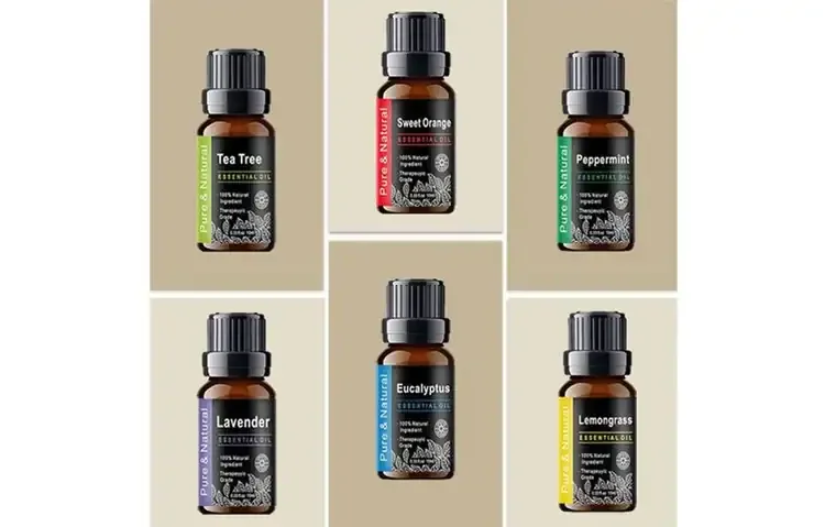 6 Oils Included With Aromatherapy Essential Oil Diffuser Dark Wood Grain