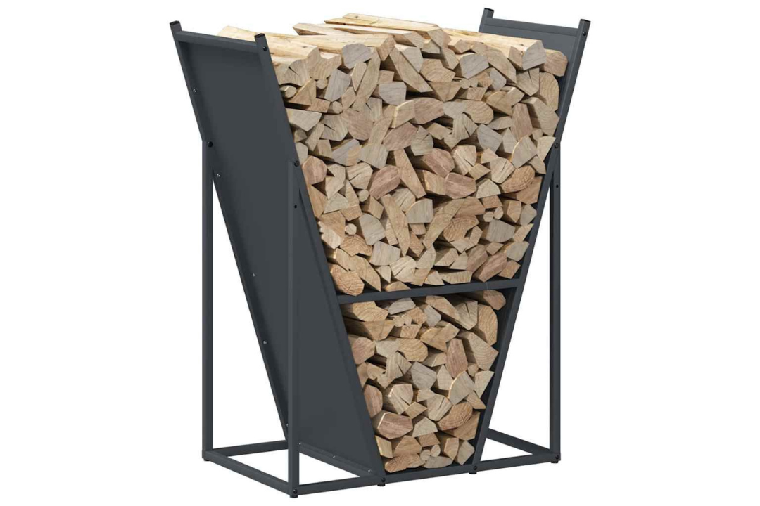Heavy-Duty Firewood Rack 69.5 x 35 x 81 cm in Anthracite Made of Cold-Rolled Steel