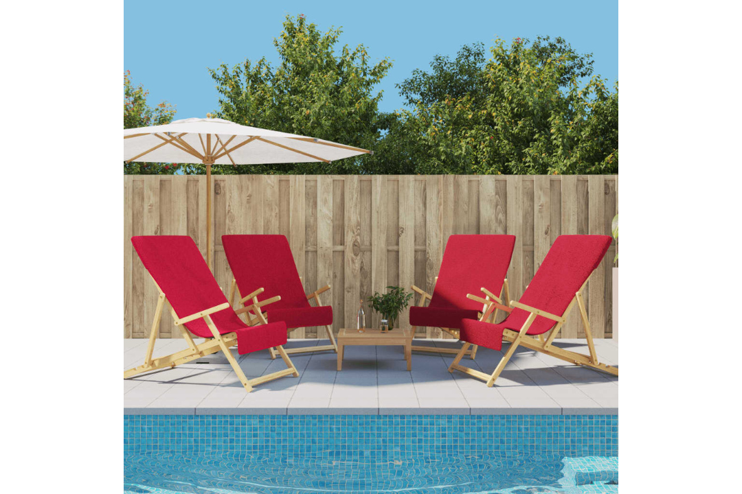 Beach Towels 4 pcs – 60 x 135 cm in Burgundy Red with 400 GSM Cotton Blend