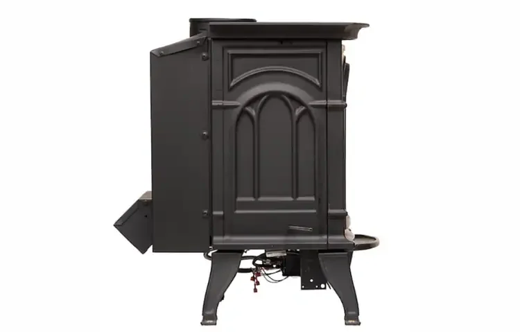 Everwarm Vent-Free Gas Stove Side View With Blower Installed