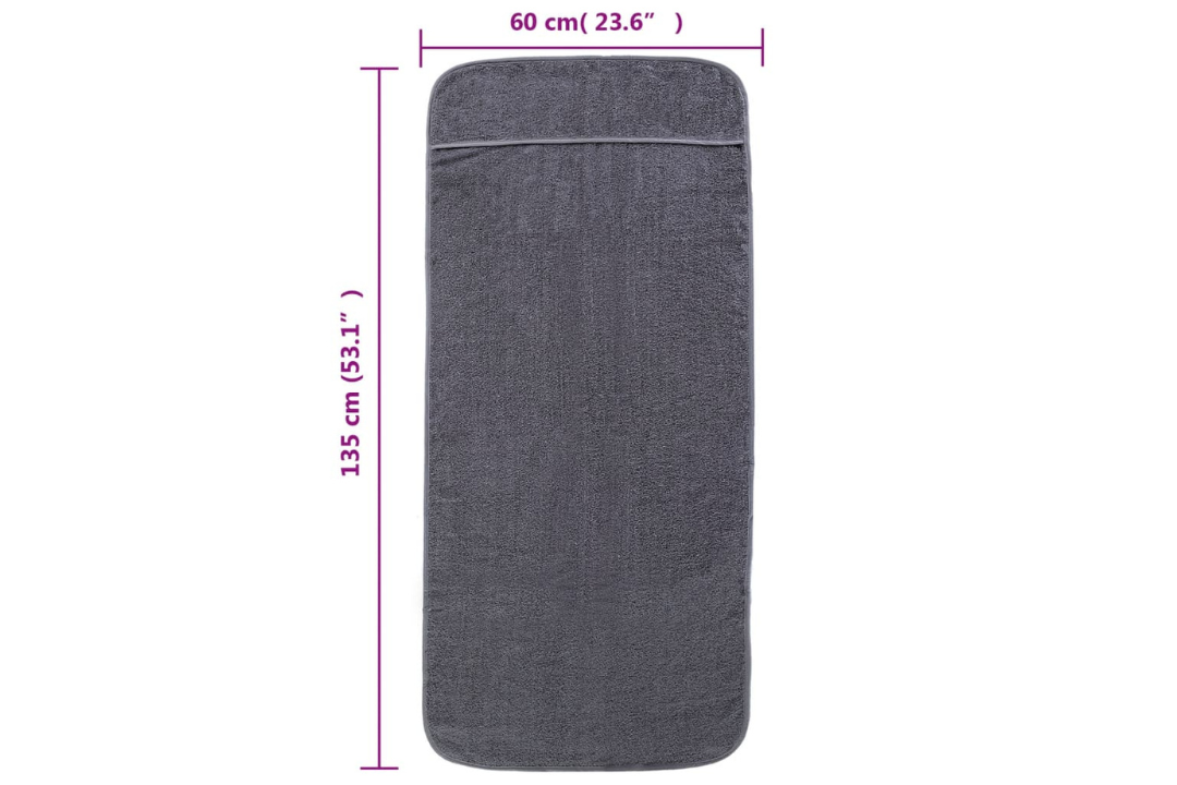 Beach Towels 4 pcs – 60 x 135 cm in Anthracite with 400 GSM Cotton Blend Specifications