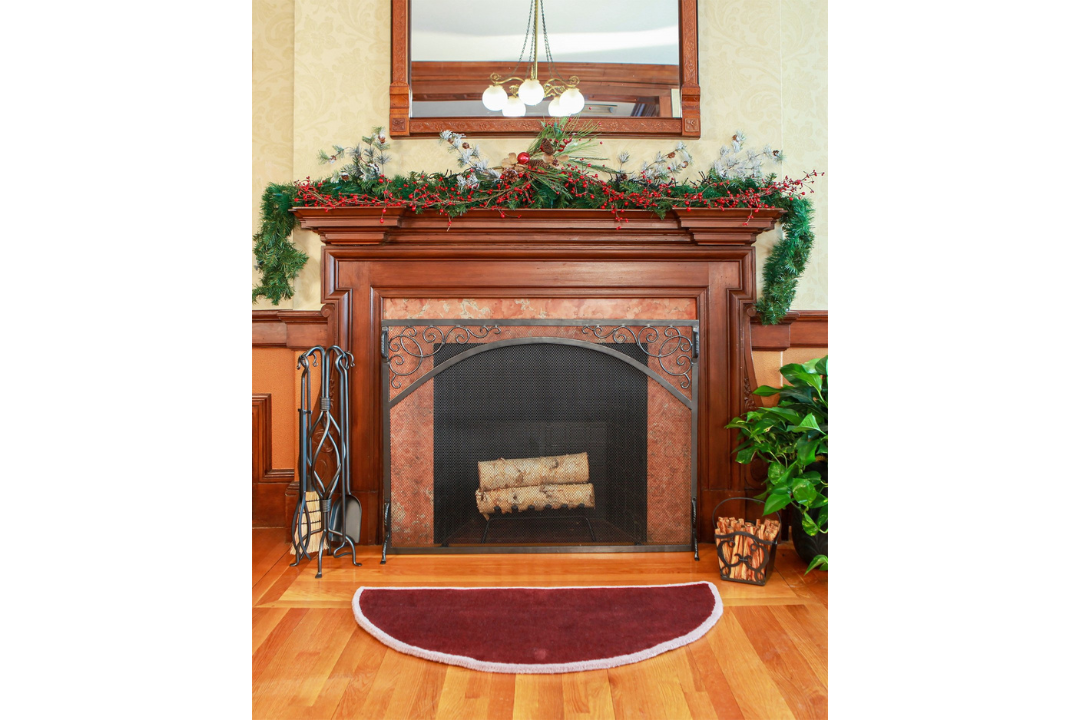 Sterling Flat Fireplace Screen in 44" W x 33" H in Graphite Powder Coated Finish