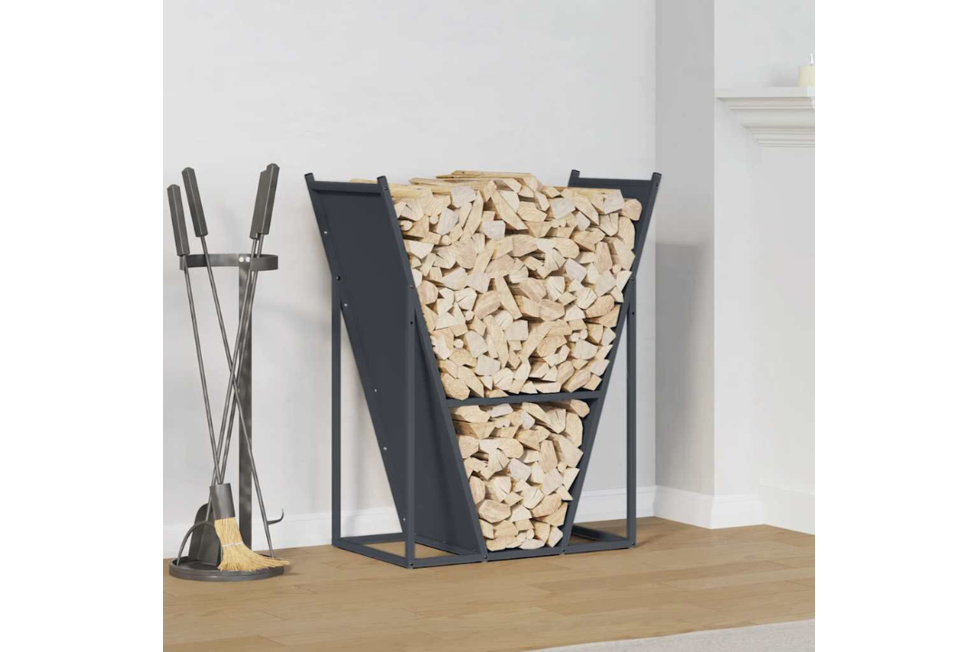 Firewood Rack 69.5 x 35 x 81 cm in Anthracite Made of Cold-Rolled Steel