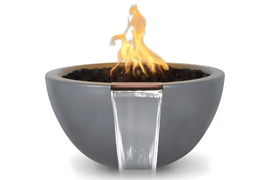 Luna GFRC Fire & Water Bowl - Gray