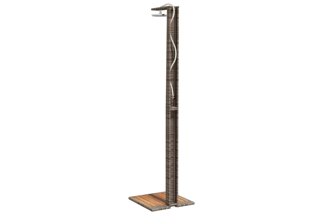 Outdoor Shower 50x55x224 cm in Gray with Solid Acacia Wood with Slated Base