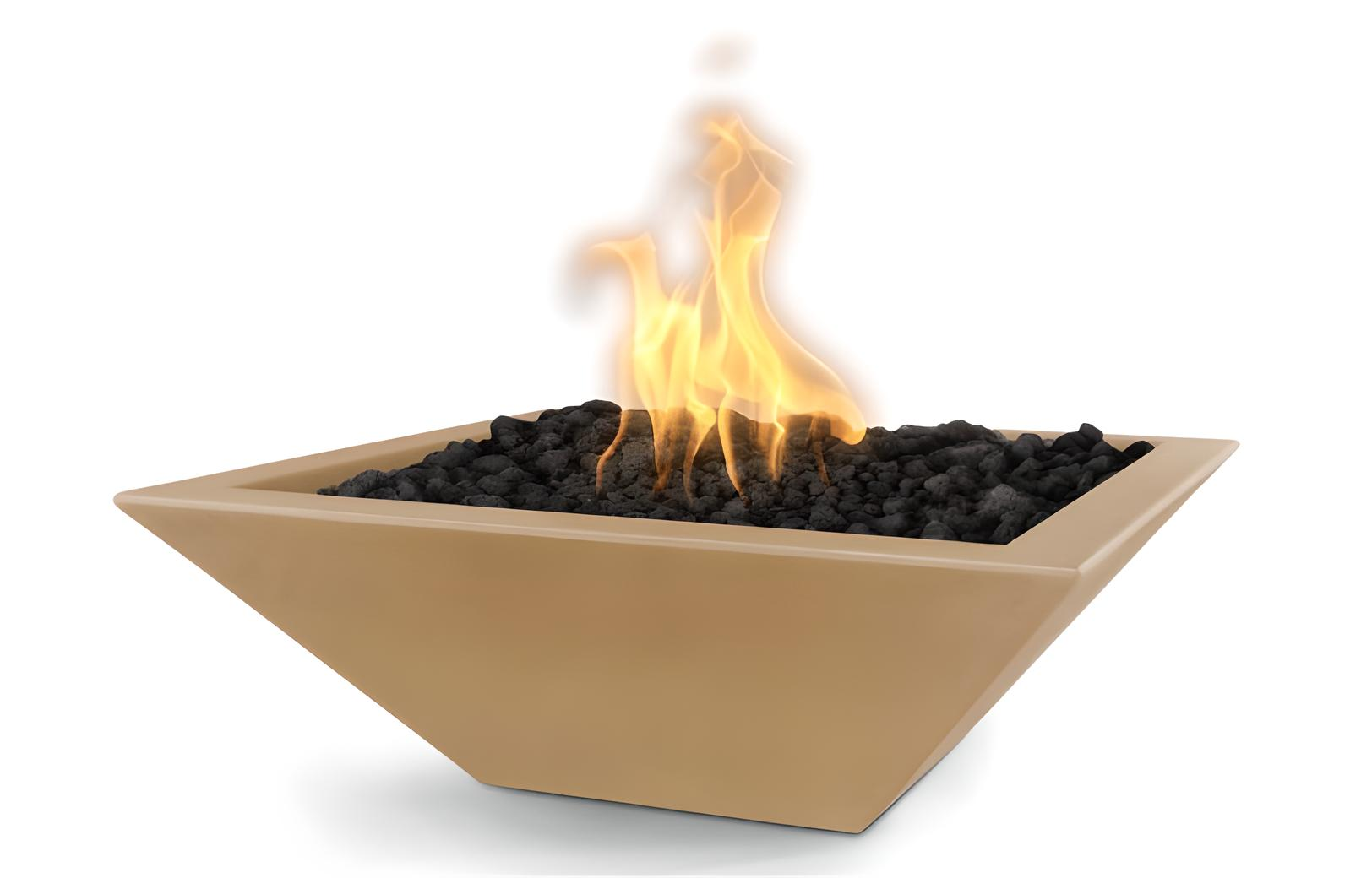 Square Maya Fire Bowl - GRFC - Brown