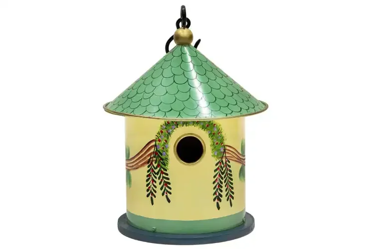 Bastion Birdhouse Painted in a Warm Welcoming Yellow