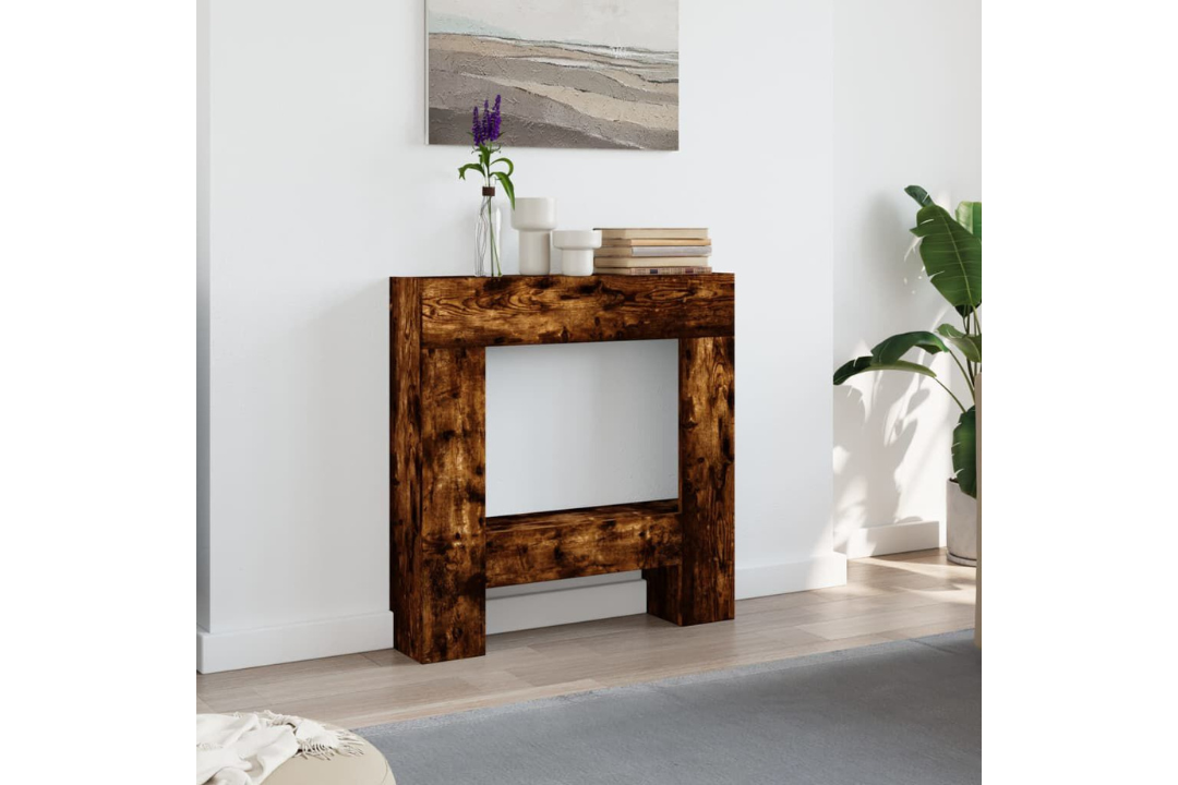 Fireplace Surround 81 x 18 x 82 cm in Smoked Oak Made from Engineered Wood