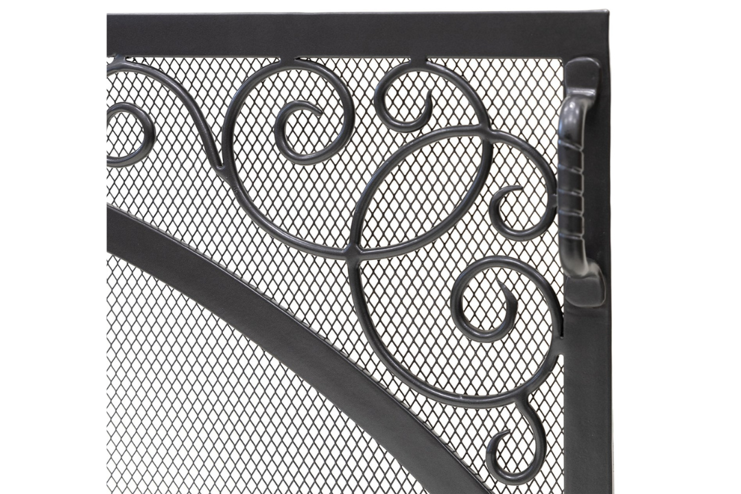 Sterling Flat Fireplace Screen in 38" W x 30" H with Scroll Design