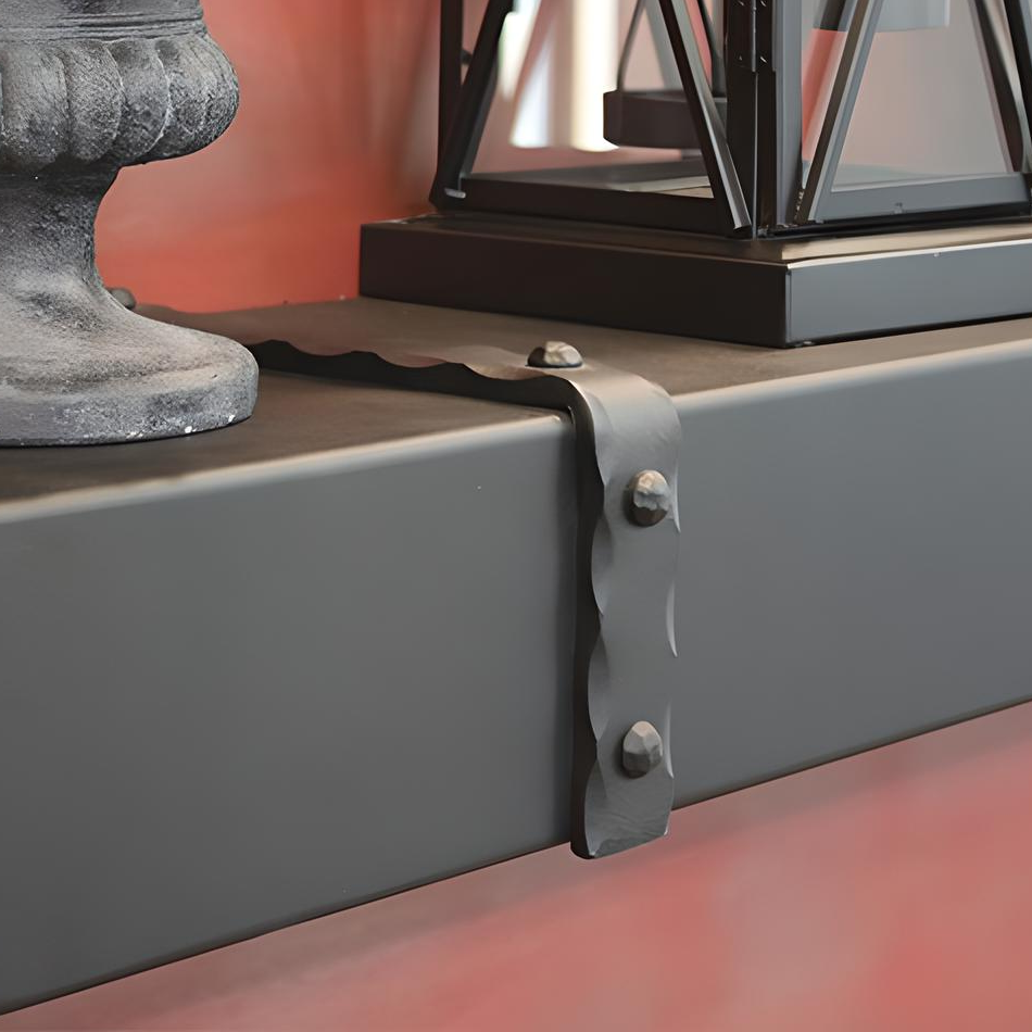 Steel Fireplace Mantel Shelf With Barstock Banding Detail Of Banding