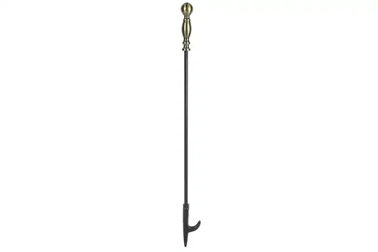 Sutton Fireplace Tool Set Poker in Antique Brass and Black Powder Coated Finish