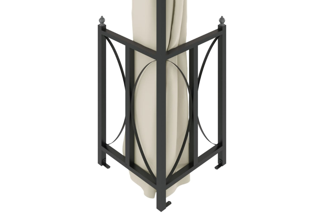 Gazebo with Sidewalls & Double Roofs in Cream 3 x 4 m with Leg Decoration Panels