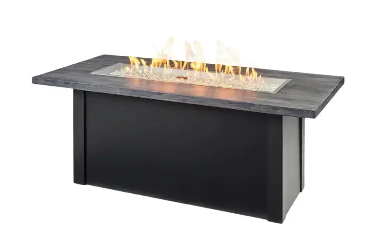 Havenwood 62" Luvern Black Base Carbon Grey Top Gas Fire Pit Table