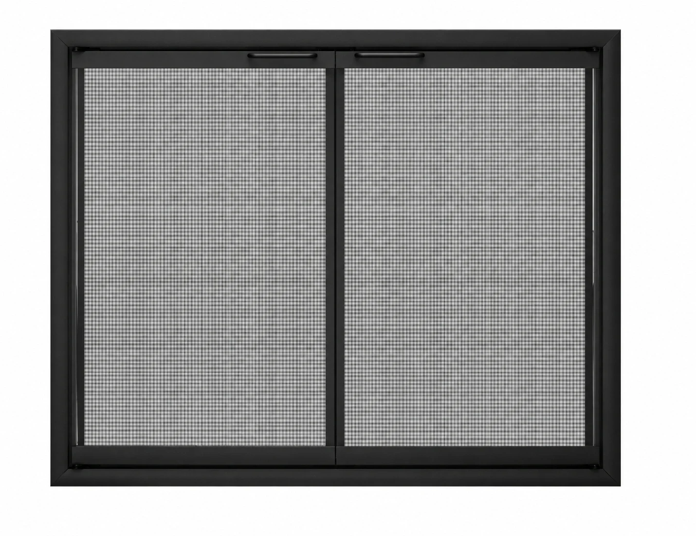ainbow matte black inside-fit mesh fireplace door, 35 x 21